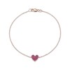 Thumbnail Image 1 of Lab-Created Ruby Heart Bracelet 10K Rose Gold 7.25"