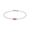Thumbnail Image 2 of Lab-Created Ruby Heart Bracelet 10K Rose Gold 7.25"