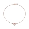 Thumbnail Image 3 of Lab-Created Ruby Heart Bracelet 10K Rose Gold 7.25"