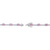 Thumbnail Image 3 of Emerald-Cut Pink Lab-Created Sapphire & White Lab-Created Sapphire Link Bracelet Sterling Silver 7.25"
