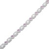 Thumbnail Image 2 of Emerald-Cut White Lab-Created Sapphire & Round-Cut Pink Lab-Created Sapphire Bracelet Sterling Silver 7.25"