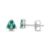 Thumbnail Image 3 of Lab-Created Emerald Trio Stud Earrings Sterling Silver