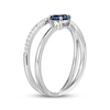 Thumbnail Image 2 of Blue Lab-Created Sapphire & White Lab-Created Sapphire Crossover Ring Sterling Silver