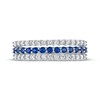Thumbnail Image 3 of Blue & White Lab-Created Sapphire Three-Row Ring Sterling Silver