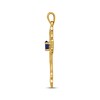 Thumbnail Image 2 of Oval-Cut Blue Sapphire Cross Charm 14K Yellow Gold