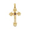 Thumbnail Image 3 of Oval-Cut Blue Sapphire Cross Charm 14K Yellow Gold
