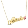 Thumbnail Image 2 of Lab-Created Ruby "Abuela" Heart Necklace 10K Yellow Gold 17.25"