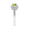 Thumbnail Image 2 of Peridot & White Lab-Created Sapphire Halo Ring Sterling Silver