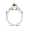 Thumbnail Image 3 of Peridot & White Lab-Created Sapphire Halo Ring Sterling Silver