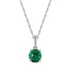 Thumbnail Image 1 of Lab-Created Emerald Solitaire Necklace 10K White Gold 18"