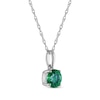 Thumbnail Image 2 of Lab-Created Emerald Solitaire Necklace 10K White Gold 18"