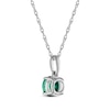 Thumbnail Image 3 of Lab-Created Emerald Solitaire Necklace 10K White Gold 18"