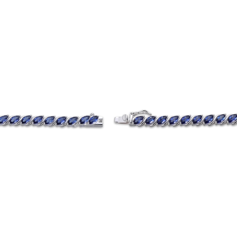 Marquise-Cut Blue Lab-Created Sapphire S-Link Bracelet 7.25"