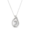Thumbnail Image 3 of Oval-Cut White Lab-Created Sapphire Teardrop Necklace Sterling Silver 18"