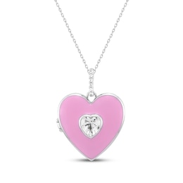 Forever in My Heart Locket Necklace Sterling Silver 18