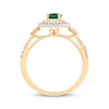 Thumbnail Image 3 of Oval-Cut Emerald & Diamond Halo Ring 1/5 ct tw 10K Yellow Gold