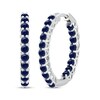 Thumbnail Image 1 of Blue Lab-Created Sapphire Inside-Out Hoop Earrings Sterling Silver