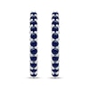 Thumbnail Image 2 of Blue Lab-Created Sapphire Inside-Out Hoop Earrings Sterling Silver