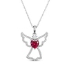 Thumbnail Image 1 of Heart-Shaped Lab-Created Ruby & White Lab-Created Sapphire Angel Necklace Sterling Silver 18"