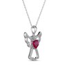 Thumbnail Image 2 of Heart-Shaped Lab-Created Ruby & White Lab-Created Sapphire Angel Necklace Sterling Silver 18"