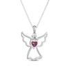 Thumbnail Image 3 of Heart-Shaped Lab-Created Ruby & White Lab-Created Sapphire Angel Necklace Sterling Silver 18"