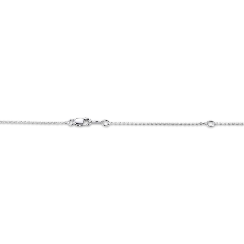 Main Image 4 of Heart-Shaped Lab-Created Ruby & White Lab-Created Sapphire Angel Necklace Sterling Silver 18"