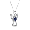 Thumbnail Image 2 of Heart-Shaped Blue Lab-Created Sapphire & White Lab-Created Sapphire Angel Necklace Sterling Silver 18"