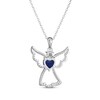 Thumbnail Image 3 of Heart-Shaped Blue Lab-Created Sapphire & White Lab-Created Sapphire Angel Necklace Sterling Silver 18"