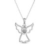 Thumbnail Image 3 of Heart-Shaped White Lab-Created Sapphire Angel Necklace Sterling Silver 18"