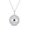 Thumbnail Image 3 of Blue & White Lab-Created Sapphire Evil Eye Necklace Sterling Silver 18"