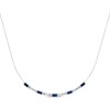 Thumbnail Image 1 of Baguette-Cut Blue & White Lab-Created Sapphire Necklace Sterling Silver 18"