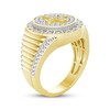 Thumbnail Image 2 of Adore Men's Baguette & Round-Cut Diamond Cross Oval Ring 1/2 ct tw 10K Yellow Gold