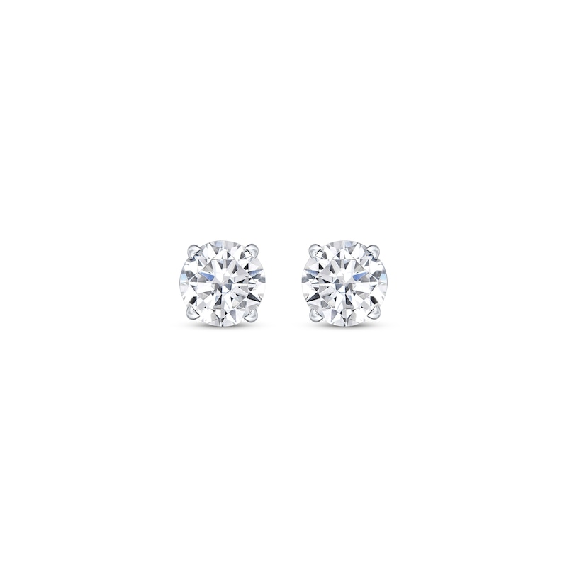 Main Image 2 of KAY Lab-Grown Diamonds Round-Cut Solitaire Stud Earrings 1/3 ct tw 10K White Gold (I/SI2)