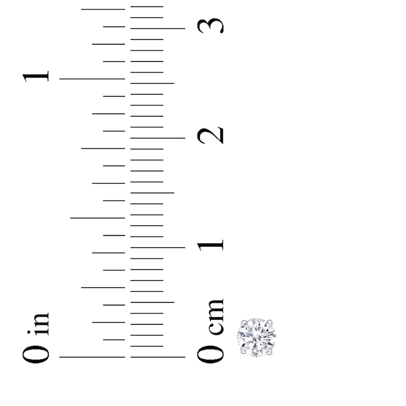Main Image 4 of KAY Lab-Grown Diamonds Round-Cut Solitaire Stud Earrings 1/3 ct tw 10K White Gold (I/SI2)