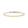 Thumbnail Image 3 of Emerald-Cut Emerald & Diamond Beaded Bangle Bracelet 1/15 ct tw 14K Yellow Gold 7.25"