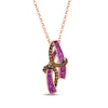 Thumbnail Image 1 of Le Vian Pink Sapphire Abstract Necklace 1/5 ct tw Diamonds 14K Strawberry Gold 19"