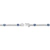 Thumbnail Image 3 of Blue & White Lab-Created Sapphire Station Line Bracelet Sterling Silver 7.25"
