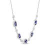 Thumbnail Image 2 of Oval-Cut Blue & White Lab-Created Sapphire Necklace Sterling Silver 18"
