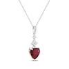 Thumbnail Image 2 of Heart-Shaped Lab-Created Ruby & White Lab-Created Sapphire Necklace Sterling Silver 18"