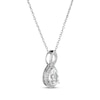 Thumbnail Image 1 of Pear-Shaped White Lab-Created Sapphire Twist Frame Necklace Sterling Silver 18"