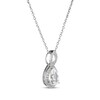 Thumbnail Image 2 of Pear-Shaped White Lab-Created Sapphire Twist Frame Necklace Sterling Silver 18"