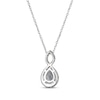 Thumbnail Image 2 of Pear-Shaped White Lab-Created Sapphire Twist Frame Necklace Sterling Silver 18"