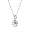 Thumbnail Image 3 of Pear-Shaped White Lab-Created Sapphire Twist Frame Necklace Sterling Silver 18"