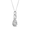 Thumbnail Image 2 of Pear-Shaped White Lab-Created Sapphire Twist Drop Necklace Sterling Silver 18"