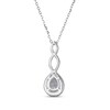 Thumbnail Image 3 of Pear-Shaped White Lab-Created Sapphire Twist Drop Necklace Sterling Silver 18"