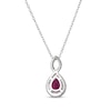 Thumbnail Image 3 of Pear-Shaped Lab-Created Ruby & White Lab-Created Sapphire Twist Frame Necklace Sterling Silver 18"
