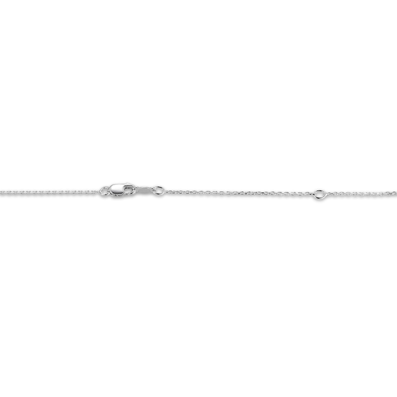 Main Image 4 of Pear-Shaped Lab-Created Ruby & White Lab-Created Sapphire Twist Frame Necklace Sterling Silver 18"