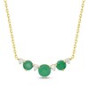 Thumbnail Image 1 of Natural Emerald & Diamond Curved Bar Necklace 1/6 ct tw 10K Yellow Gold 18"