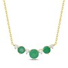 Thumbnail Image 0 of Natural Emerald & Diamond Curved Bar Necklace 1/6 ct tw 10K Yellow Gold 18"