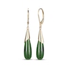 Thumbnail Image 0 of Pear-Shaped Nephrite Jade Drop Earrings 14K Yellow Gold 41mm